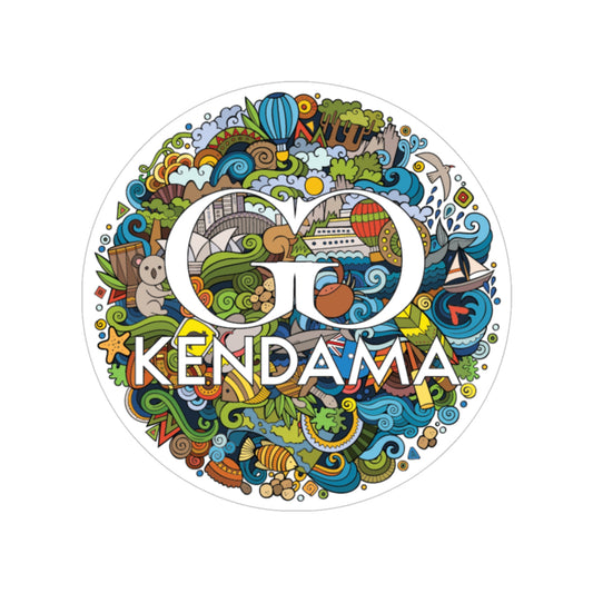 Colorful GG Kendama Outdoor Sticker - Waterproof Round Decal